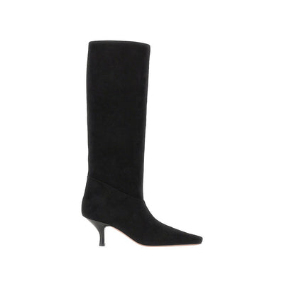 rose suede leather boots