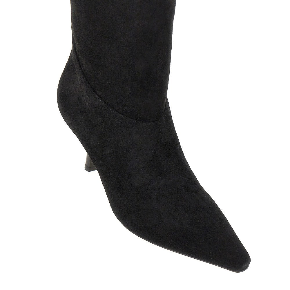 rose suede leather boots
