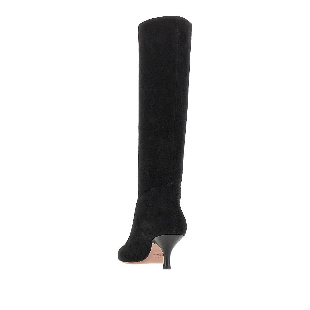 rose suede leather boots