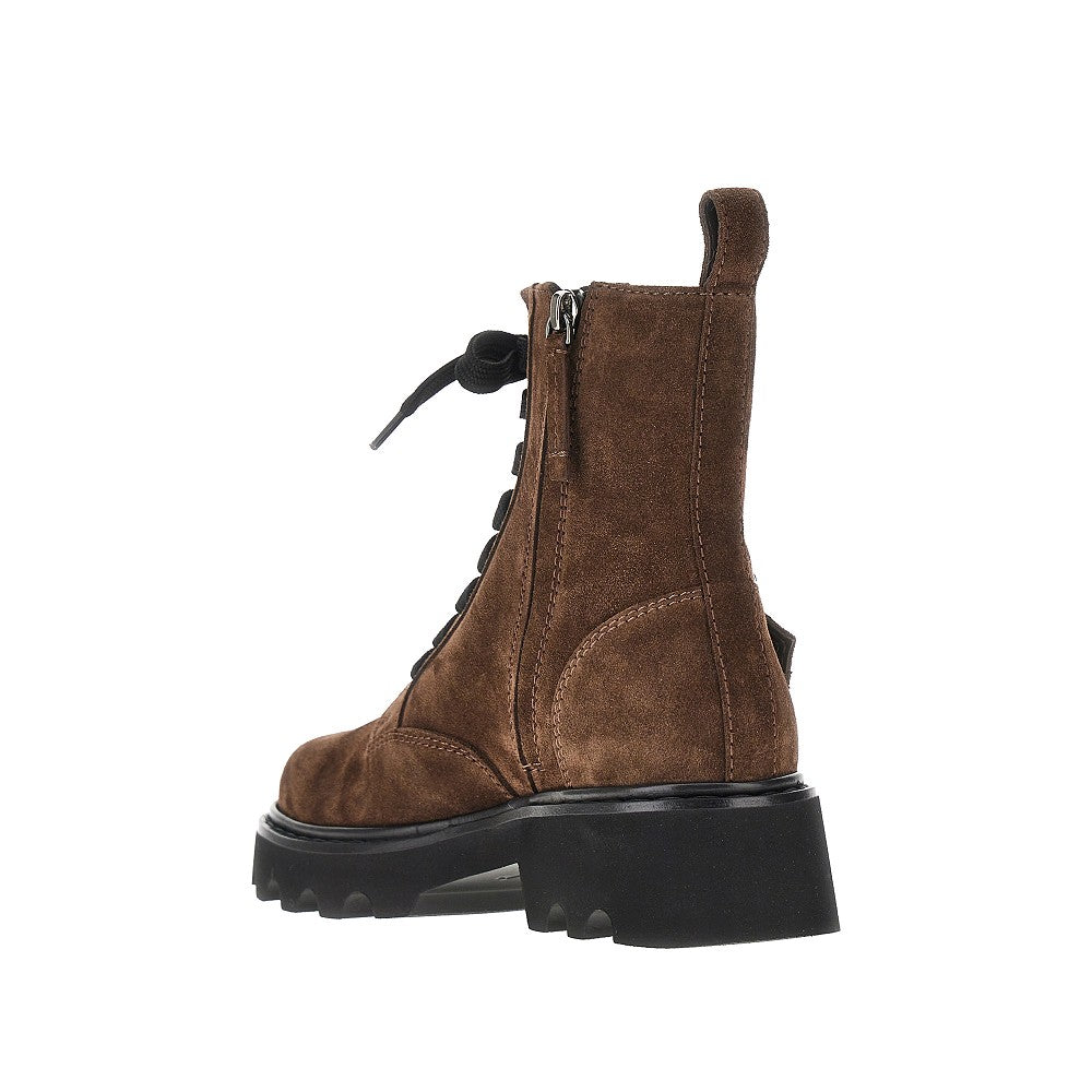 ROGER VIVIER 41 vivrangers suede leather combat boots