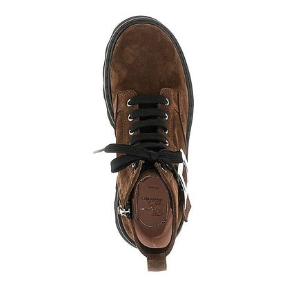 ROGER VIVIER 41 vivrangers suede leather combat boots