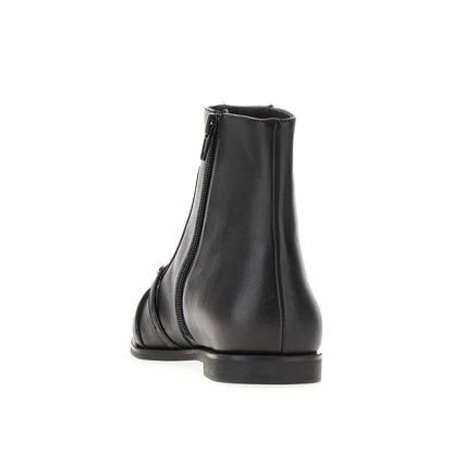 PINKO 36 leather boots with studs and straps