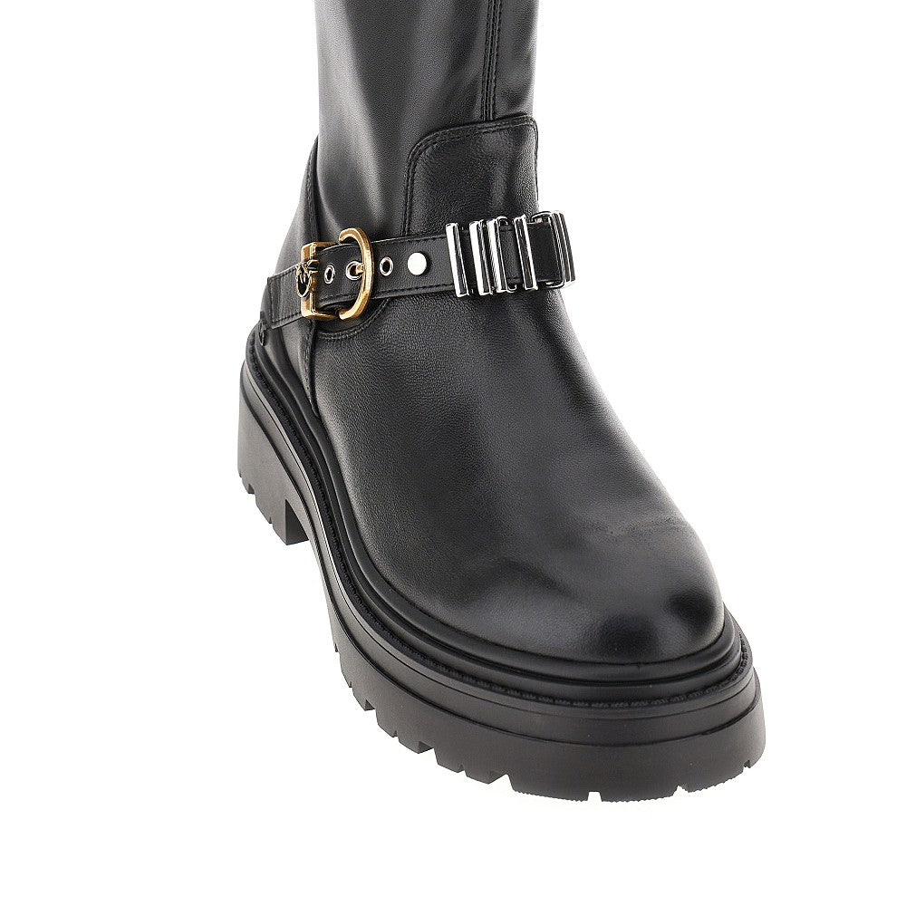 PINKO 36 leather boots with strap