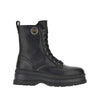 leather ankle boots with love birds detail