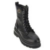 leather ankle boots with love birds detail