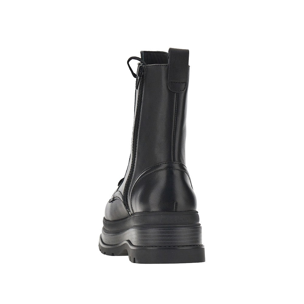 leather ankle boots with love birds detail