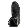 leather ankle boots with love birds detail