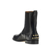 metal dots leather chelsea boots