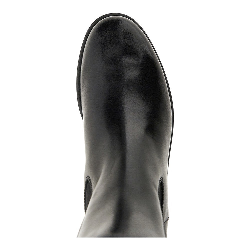 metal dots leather chelsea boots