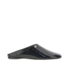 pantent and brushed leather mules