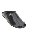 pantent and brushed leather mules