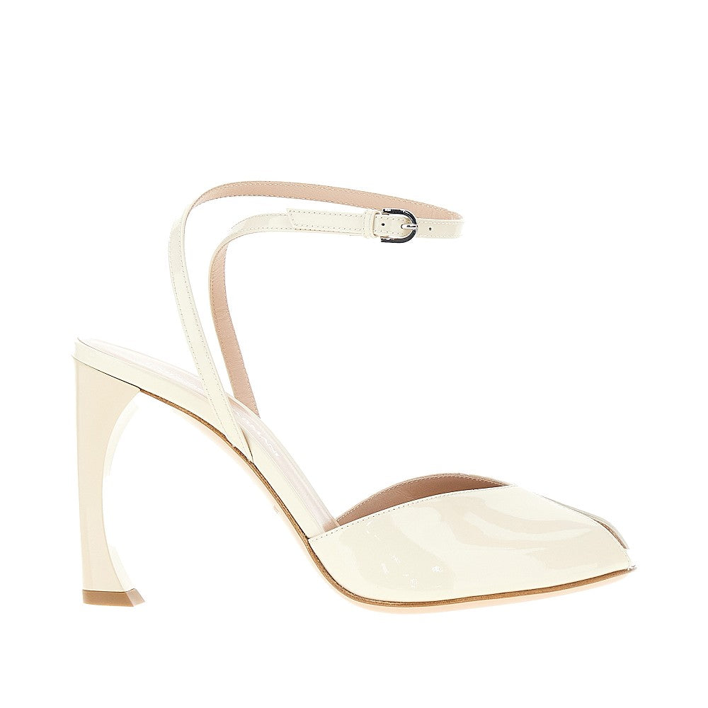 EMPORIO ARMANI 39 patent leather open-toe sandals