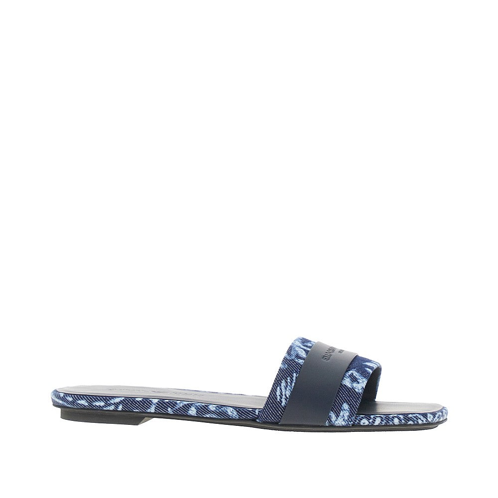 EMPORIO ARMANI 36 canvas slides with jacquard bandana motif
