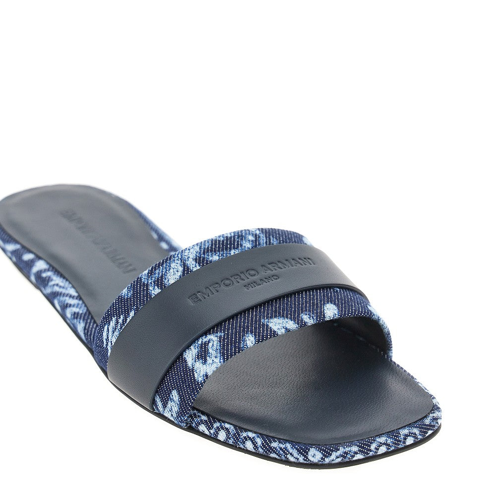 EMPORIO ARMANI 36 canvas slides with jacquard bandana motif