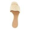 woven raffia mules with ea logo