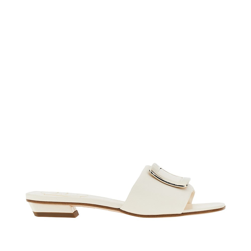 ROGER VIVIER 36 vivchoc buckle nappa leather slides