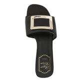 ROGER VIVIER 36 vivchoc buckle nappa leather slides