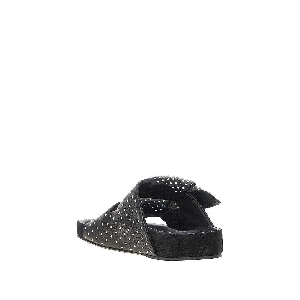 lennyo bow nappa leather sandals