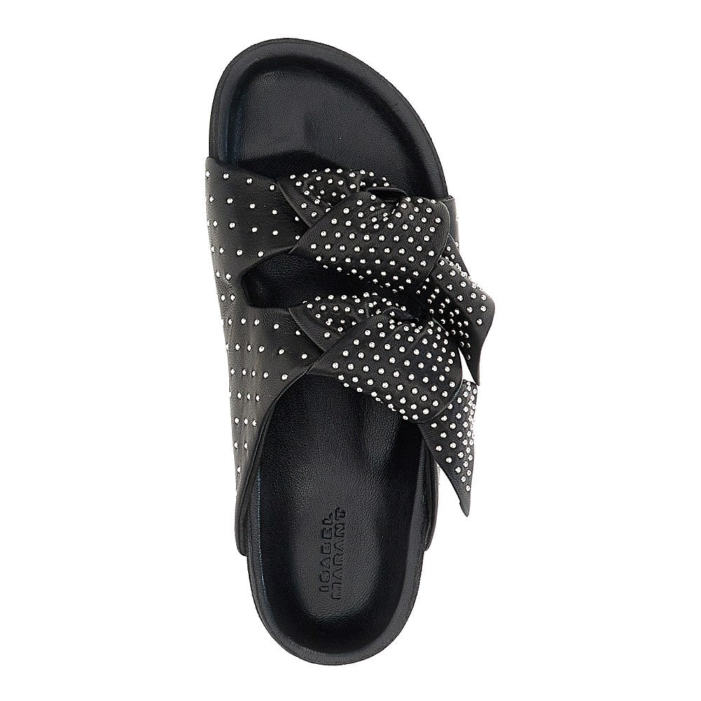 lennyo bow nappa leather sandals