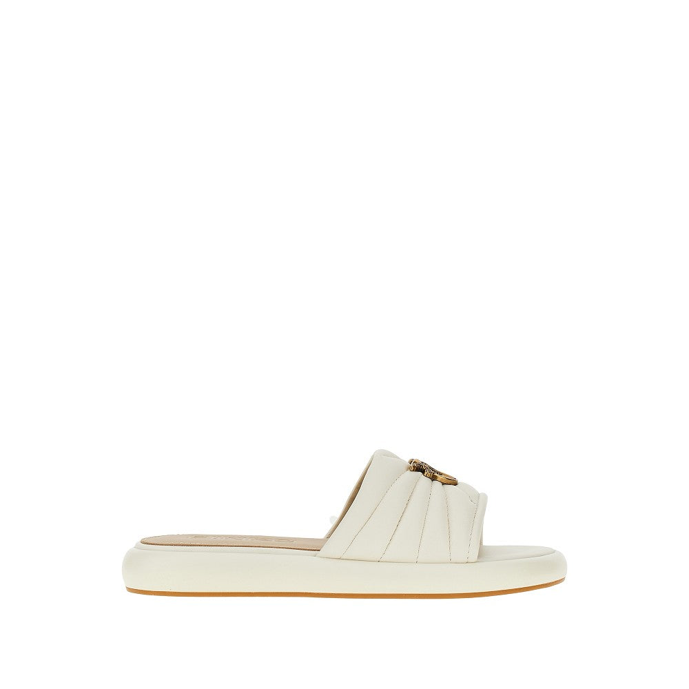 PINKO 36 love birds nappa leather slides