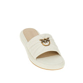 PINKO 36 love birds nappa leather slides