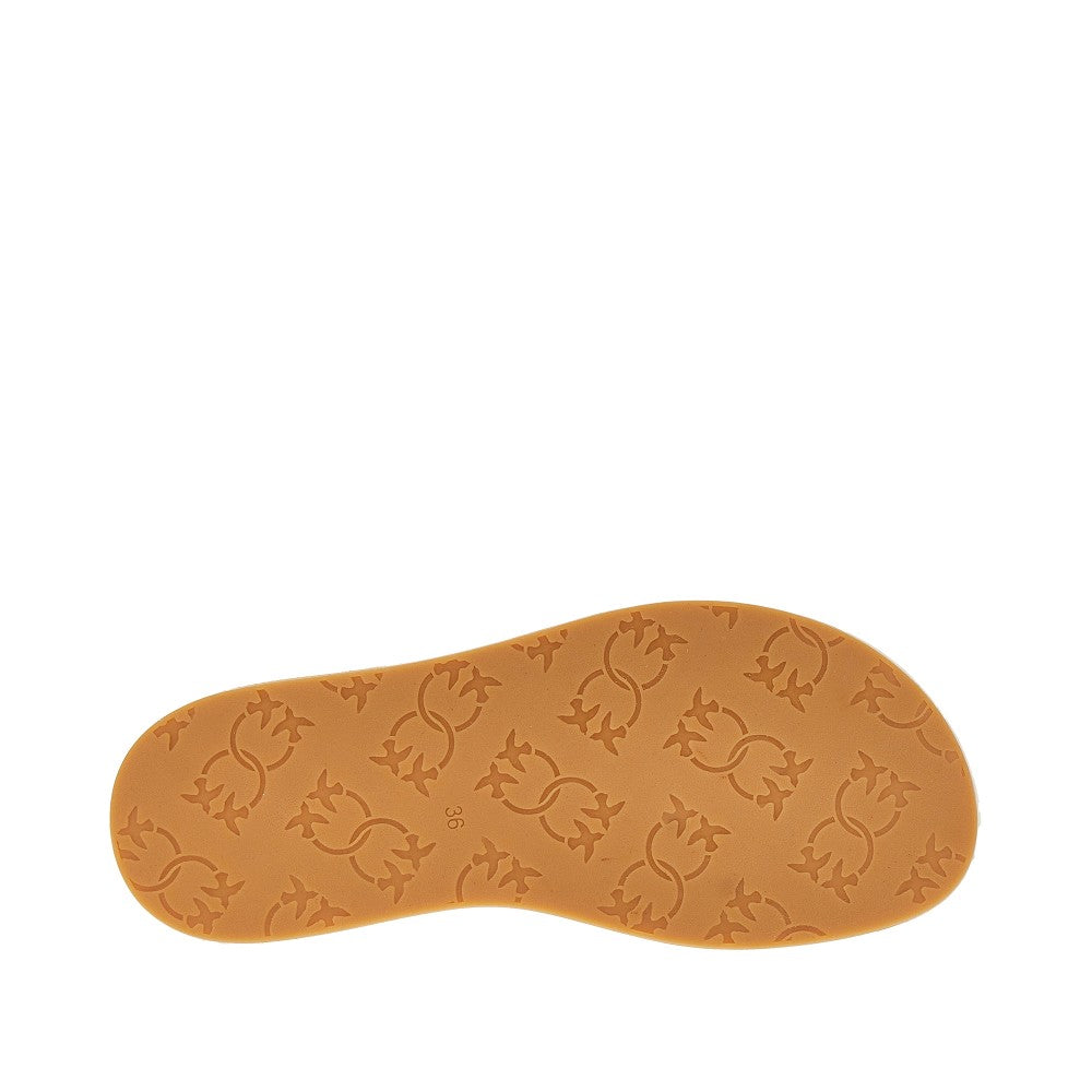 PINKO 36 love birds nappa leather slides