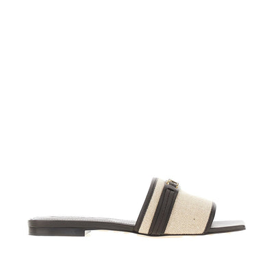t timeless leather and canvas slides