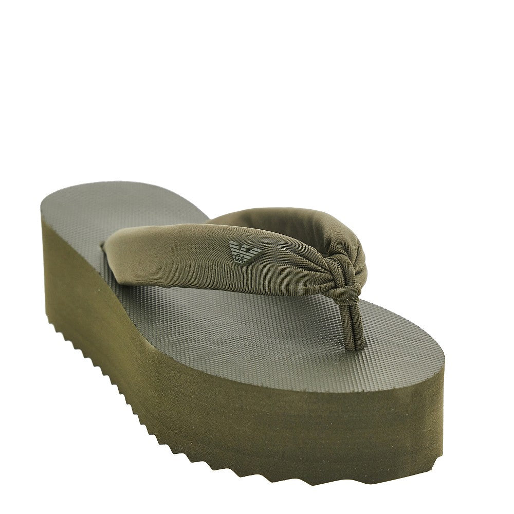 EMPORIO ARMANI 36 rubber thong slides with eagle logo