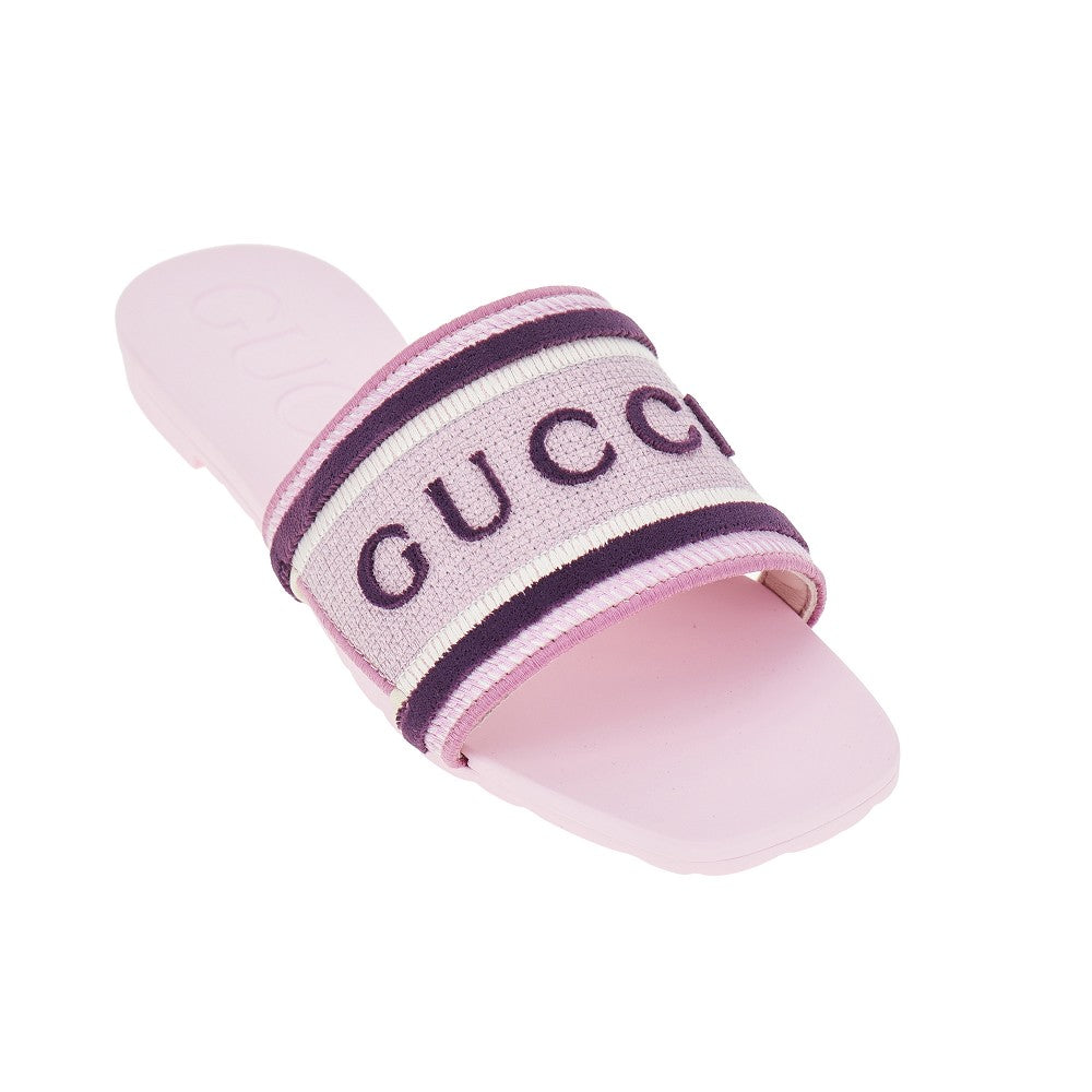 GUCCI 36 fabric and rubber slides