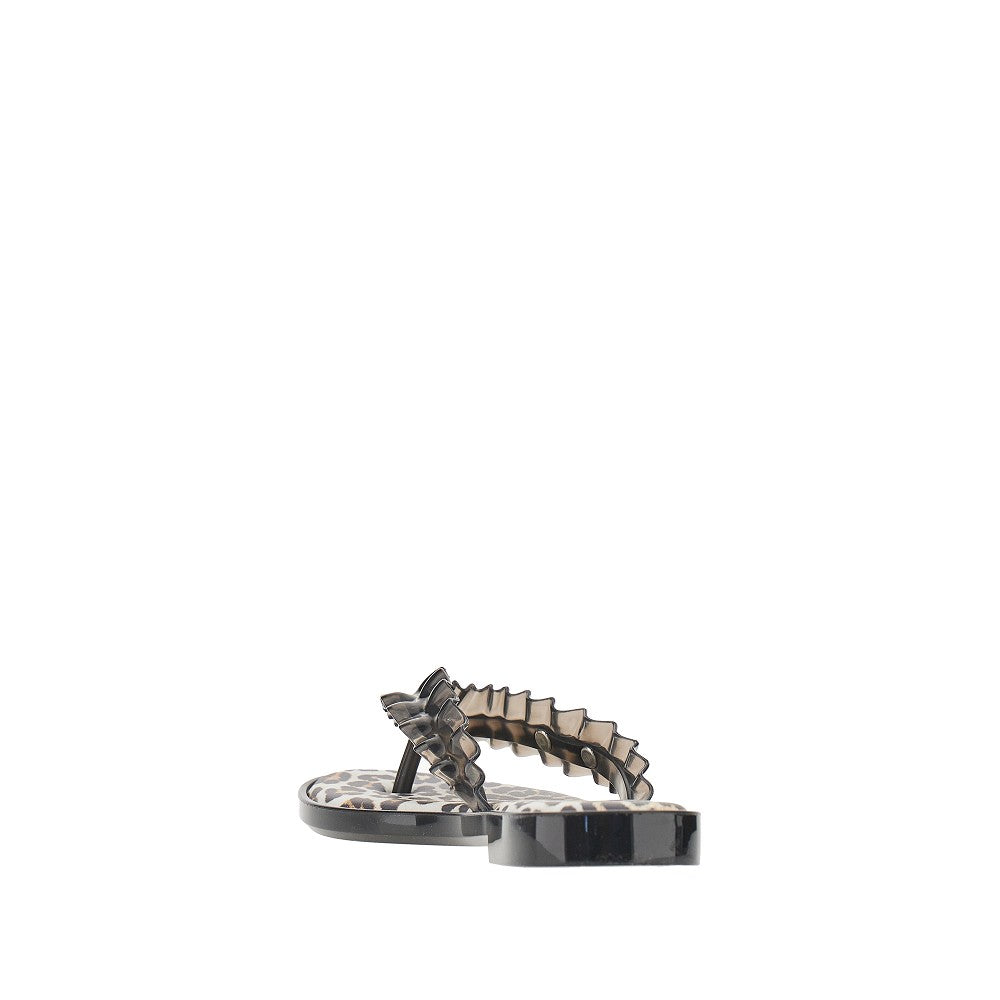 ganni x melissa rubber thong slides