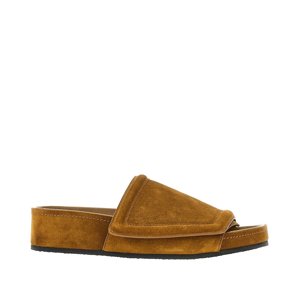 PHOEBE PHILO 36 suede leather wide slides