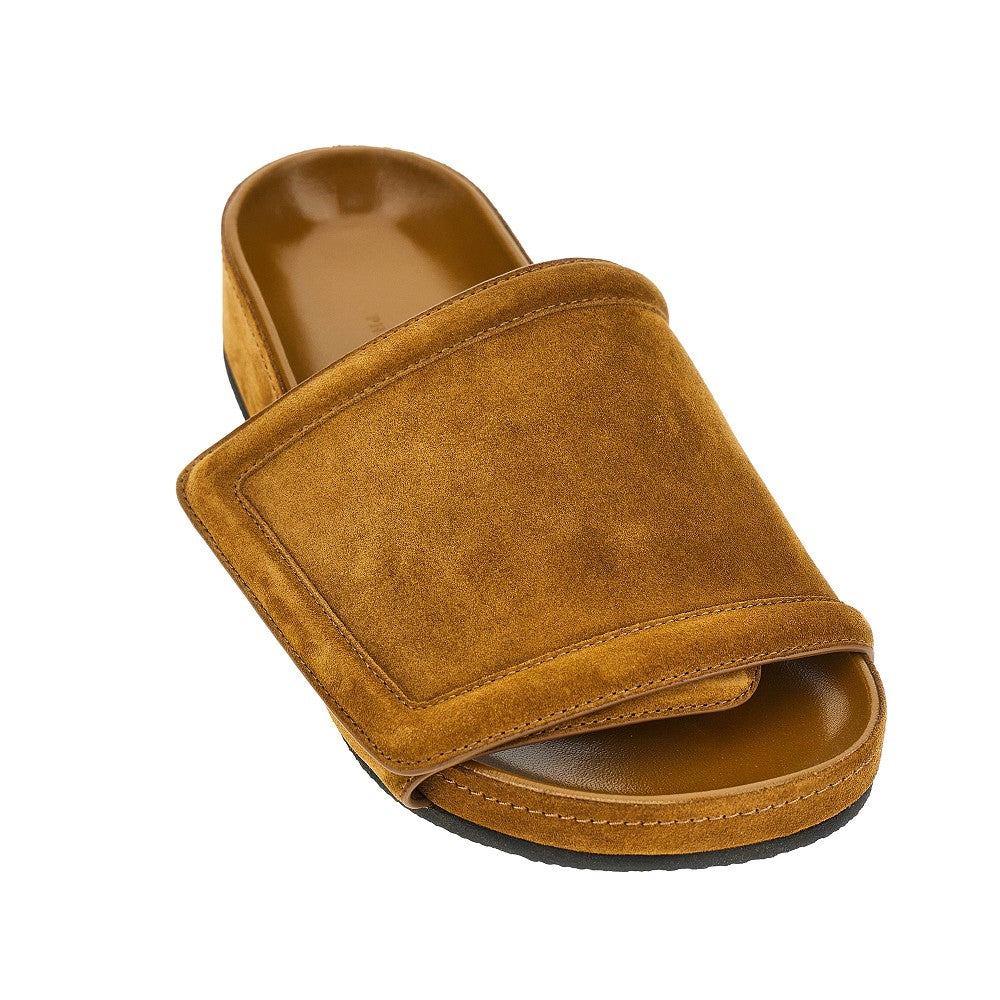 PHOEBE PHILO 36 suede leather wide slides