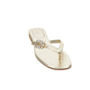 metallized nappa leather thong slides