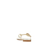 metallized nappa leather thong slides