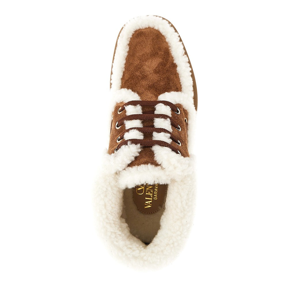 VALENTINO GARAVANI 41 shearling and suede boots