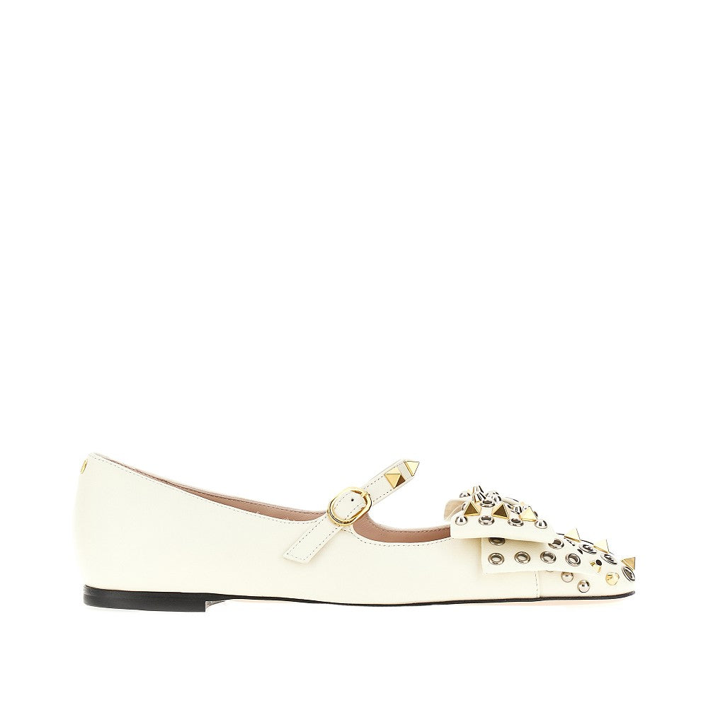 VALENTINO GARAVANI 36 studded bowow mary-jane ballet flats