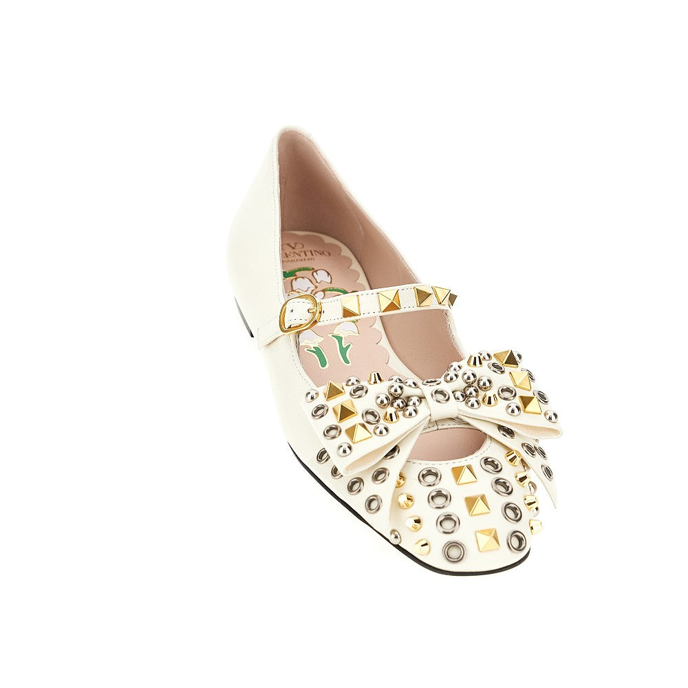VALENTINO GARAVANI 36 studded bowow mary-jane ballet flats