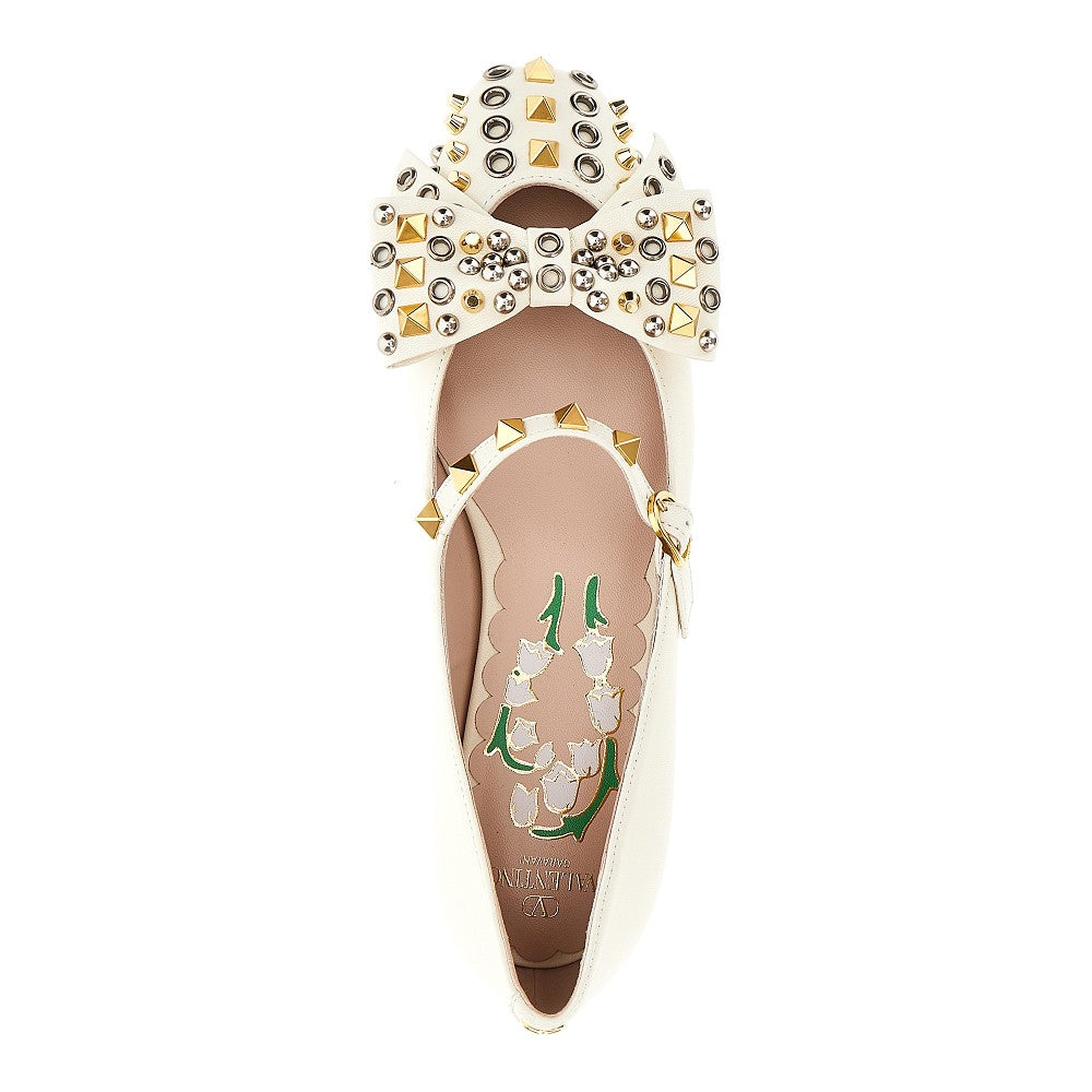 VALENTINO GARAVANI 36 studded bowow mary-jane ballet flats