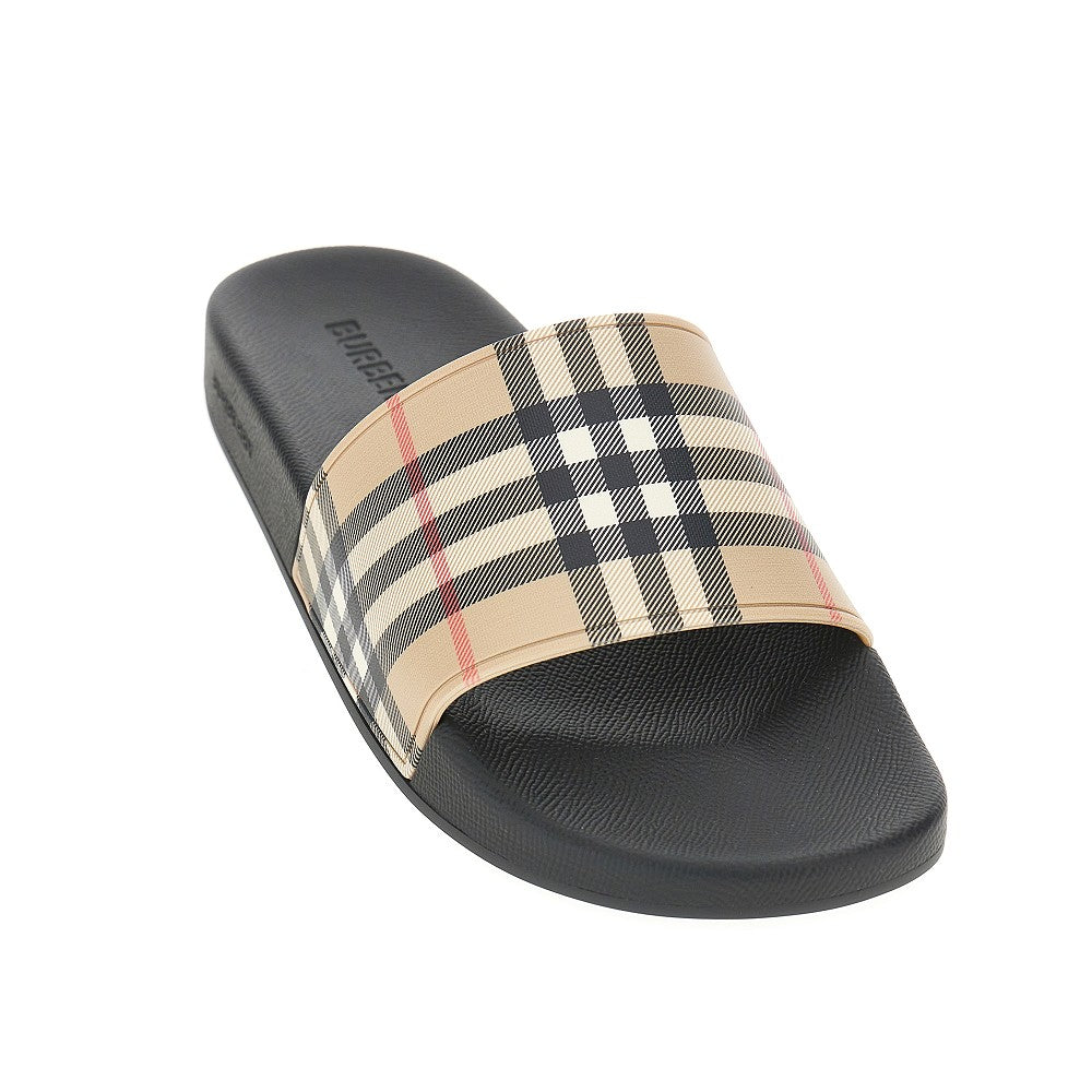 BURBERRY 41 check rubber slides