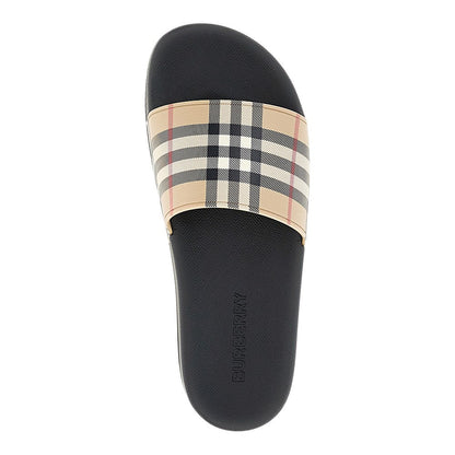 BURBERRY 41 check rubber slides