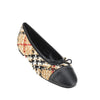 check bouclé and leather highgate ballerinas