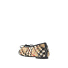 check bouclé and leather highgate ballerinas