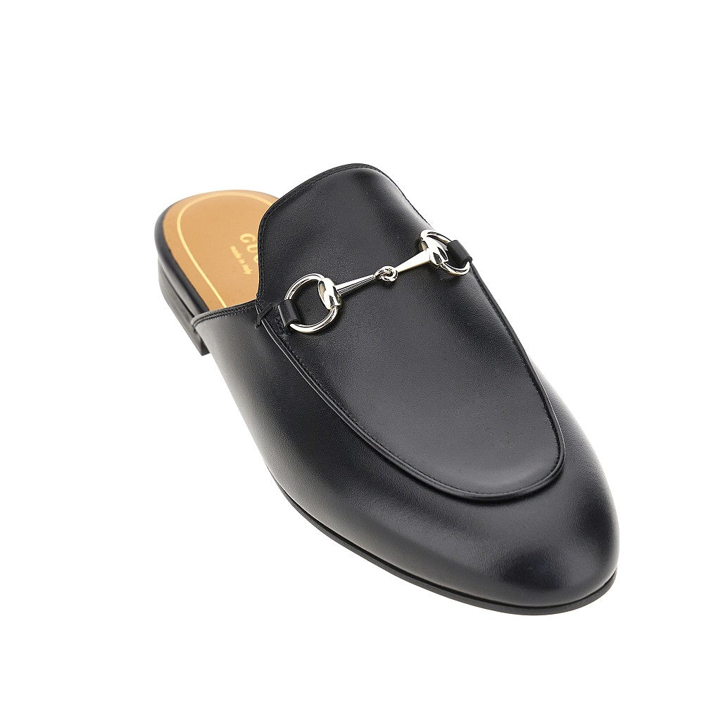 GUCCI 38 leather princetown sabot with horsebit