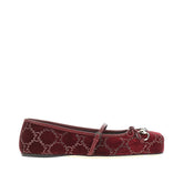 GUCCI 37 strass-embellished velvet ballet flats