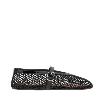 fishnet ballerina flats