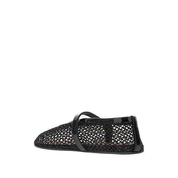 fishnet ballerina flats