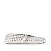 strass-embellished leather ballerinas