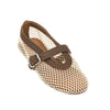 satin cord and net ballet flats