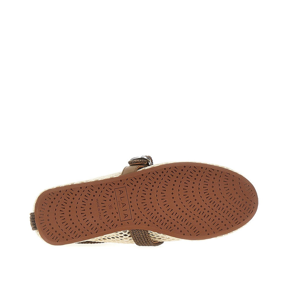 satin cord and net ballet flats