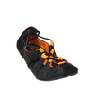 nylon and suede leather laced ballerinas
